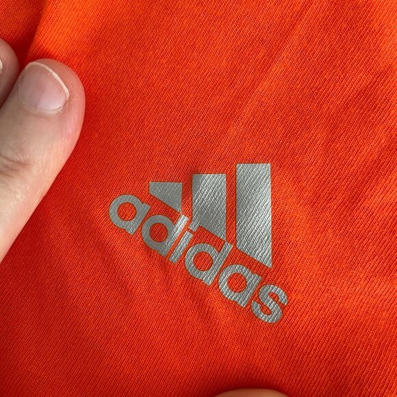 Adidas Ultimate Tee Activewear Crew Neck LS Polyester T Shirt Orange Sz L NWT - Picture 8 of 10